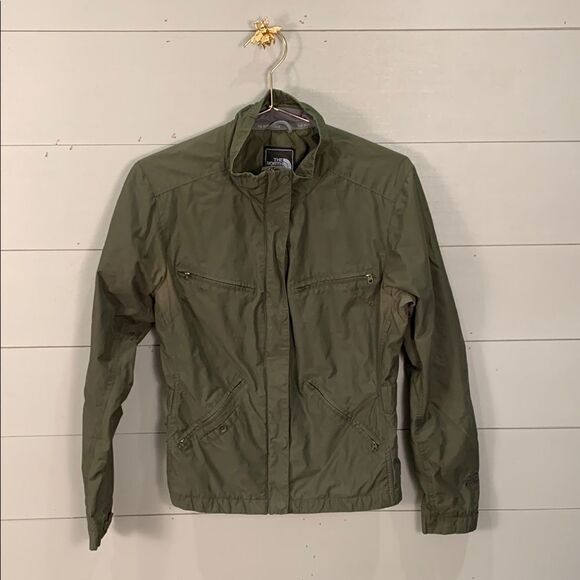 The North Face Olive Green zip up Jacket Womans size medium - Picture 1 of 13